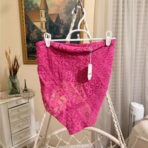 Free People Pink Lace Crop Top